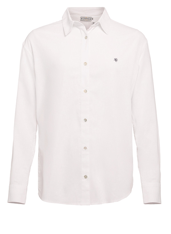 Relax Fit Linen Shirt (Optic White)