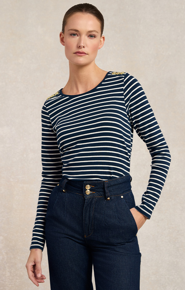 Padstow Long Sleeve Crew Neck Tee (Ink Navy)
