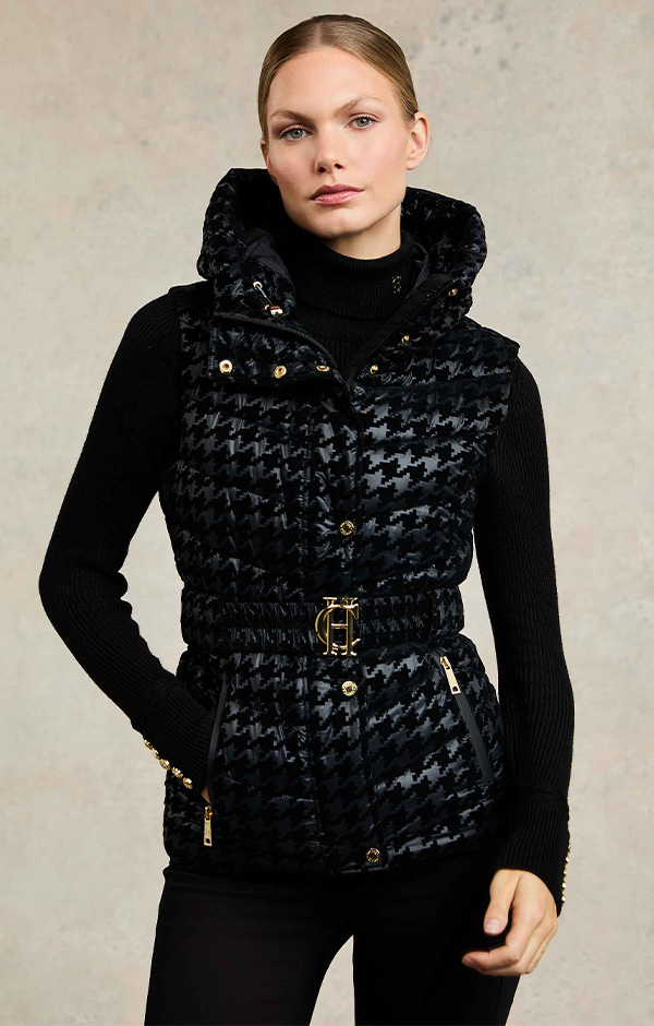Vermont Gilet (Mono Houndstooth)