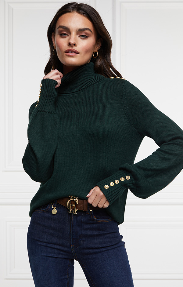 Chamonix Roll Neck Knit (Emerald)