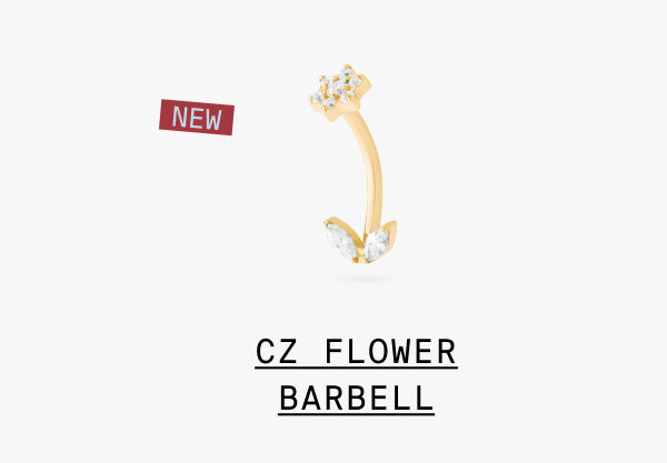 CZ FLOWER BARBELL