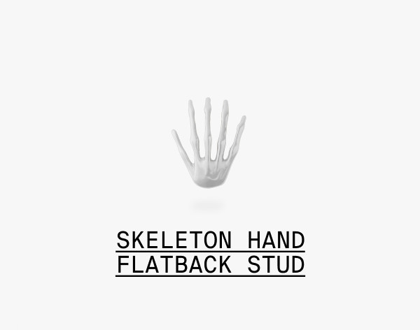 SKELETON HAND FLATBACK STUD