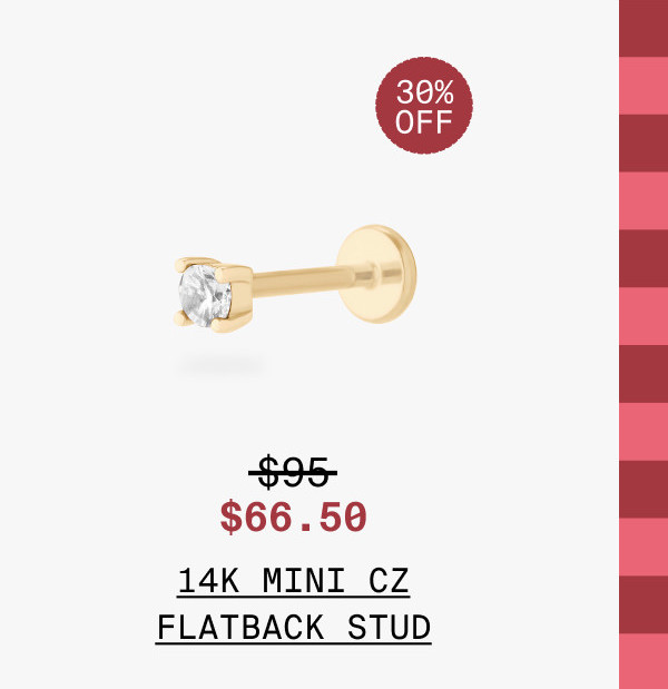 14K MINI CZ FLATBACK STUD