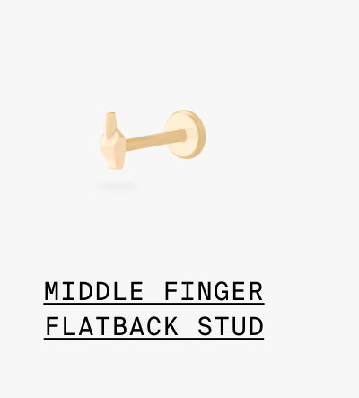 MIDDLE FINGER FLATBACK STUD