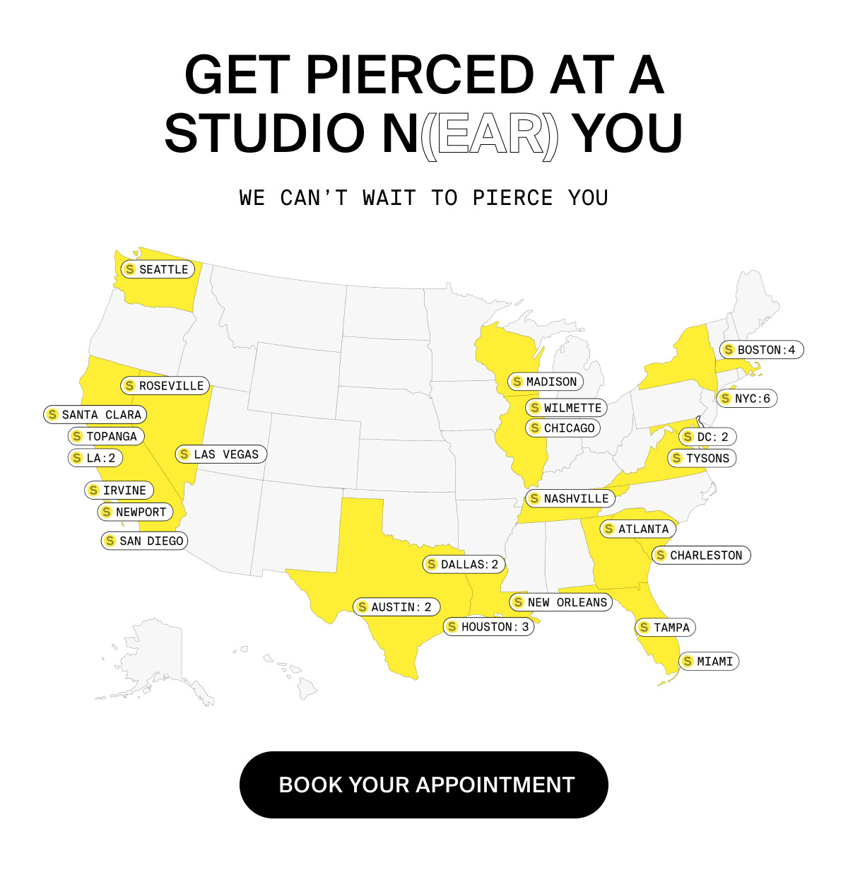 GET PIERCED AT A STUDIO N(EAR) YOU 