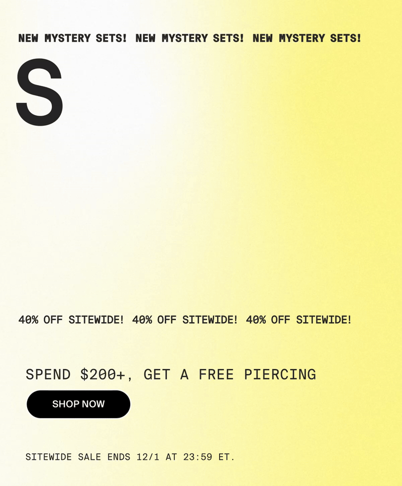 SALE ENDS TONIGHT: MYSTERY + 40% OFF