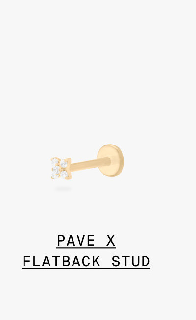 PAVE X FLATBACK STUD