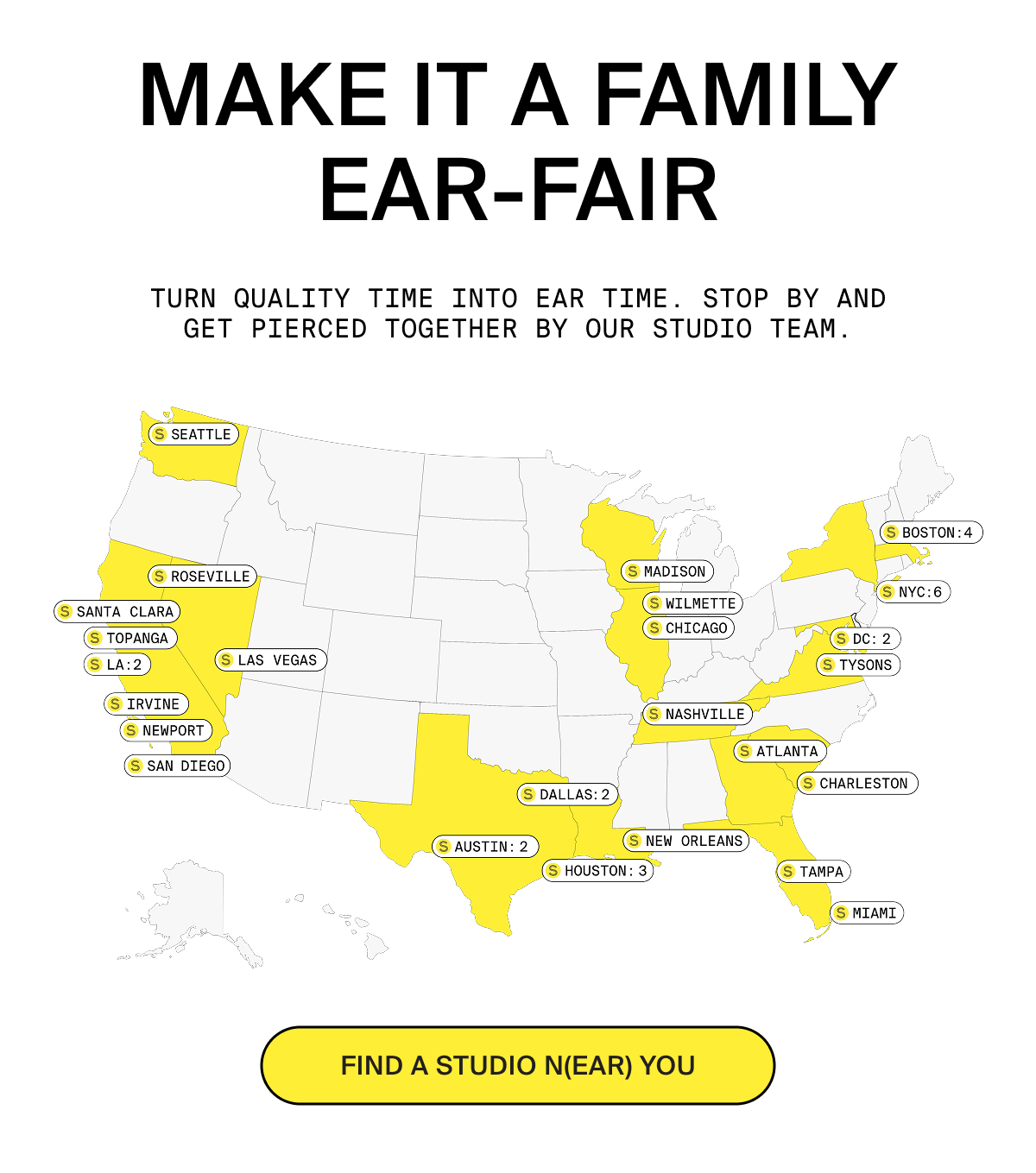 MAKE IT A FAMILY EAR-FAIR: FIND A STUDIO N(EAR) YOU