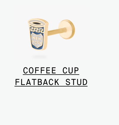Coffee Cup Flatback Stud
