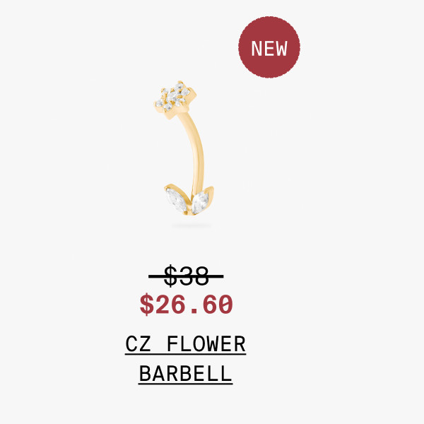 CZ FLOWER BARBELL