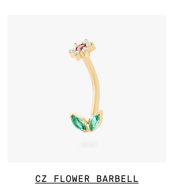 CZ FLOWER BARBELL