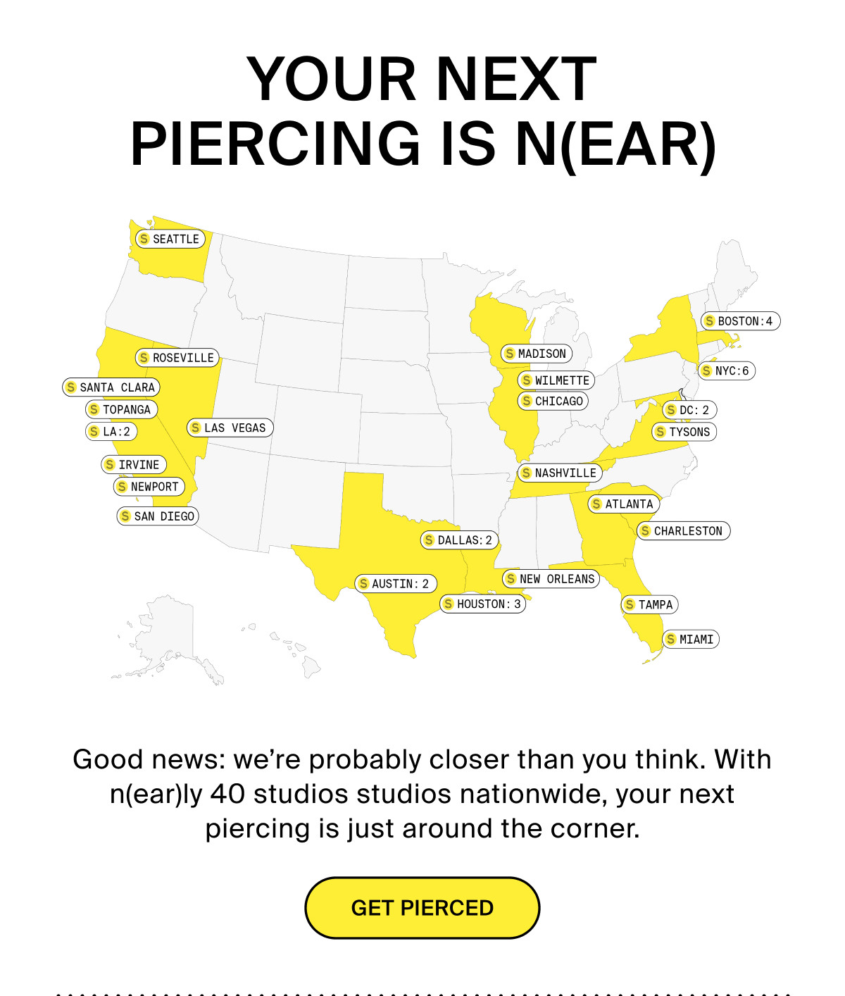 YOUR NEXT PIERCING IS N(EAR)