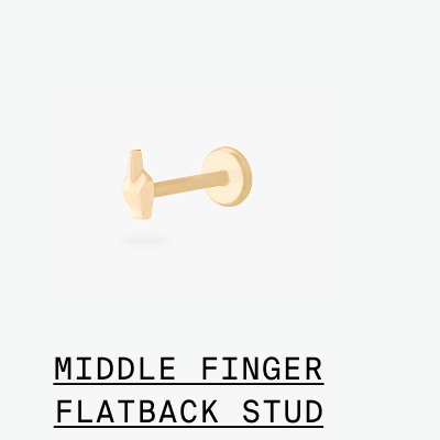 MIDDLE FINGER FLATBACK STUD