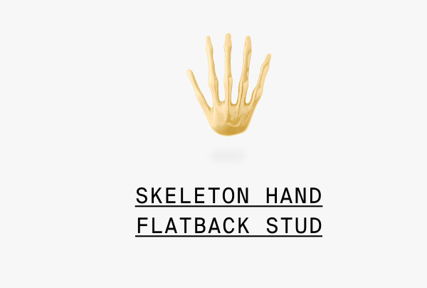 SKELETON HAND FLATBACK STUD