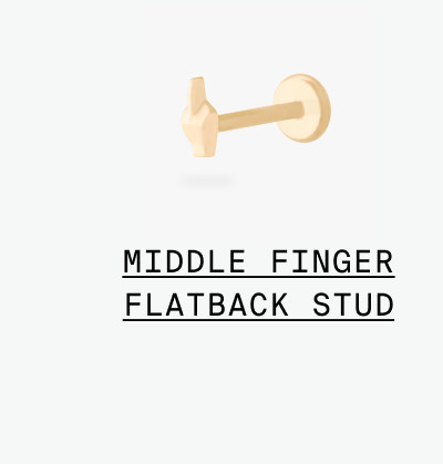 Middle Finger Flatback Stud