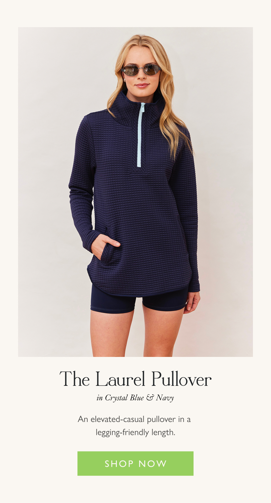 The Laurel Pullover  An elevated-casual pullover in a legging-friendly length.  Shop now 