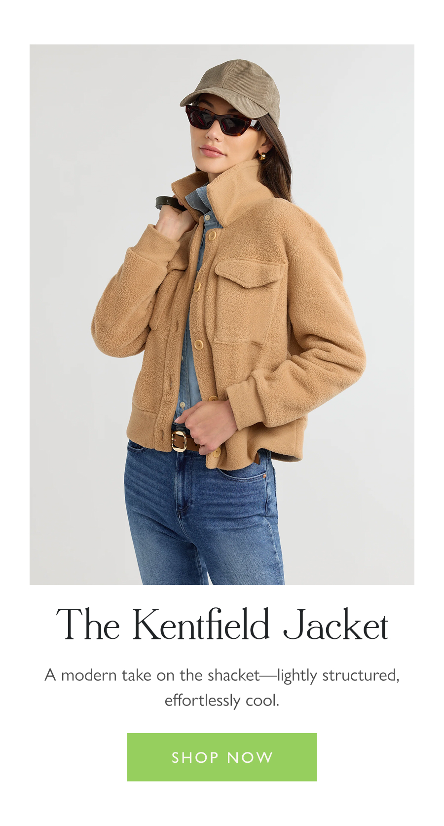 The Kentfield Jacket A modern take on the shacket—lightly structured, effortlessly cool.  Shop now 