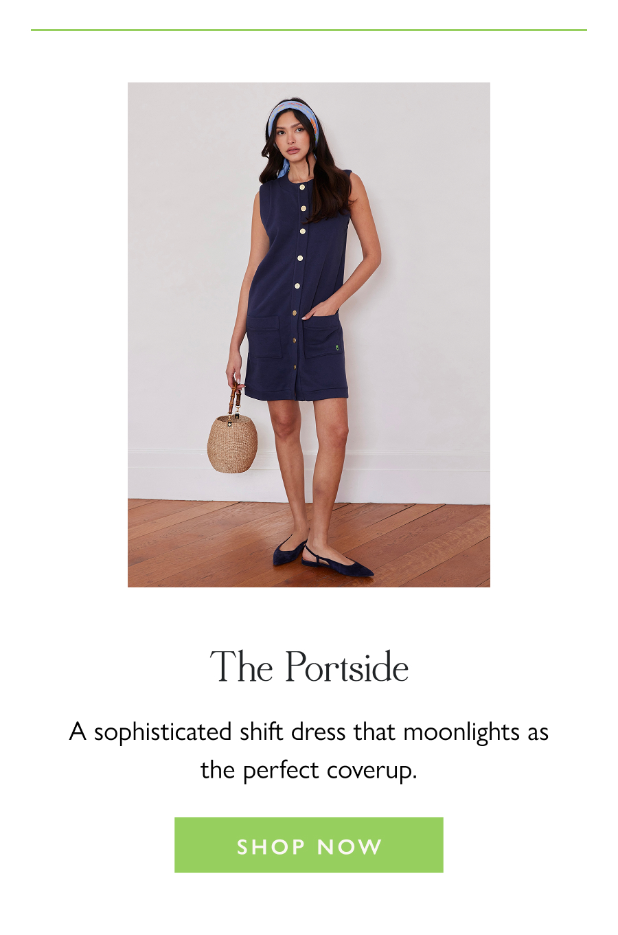 The Portside A sophisticated shift dress that moonlights as the perfect coverup.  Shop now