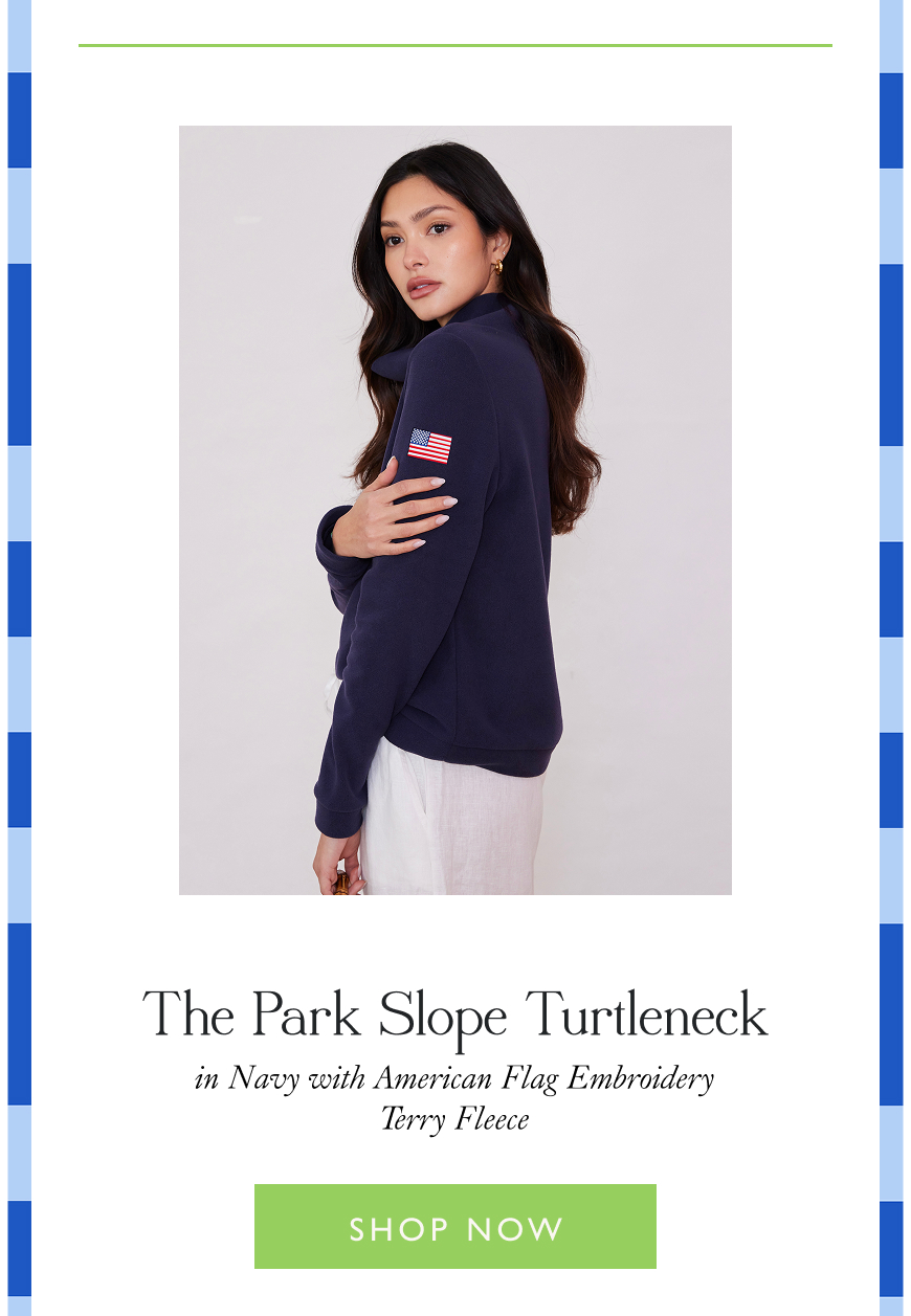 The Park Slope in Navy with American Flag Embroidery Terry Fleece