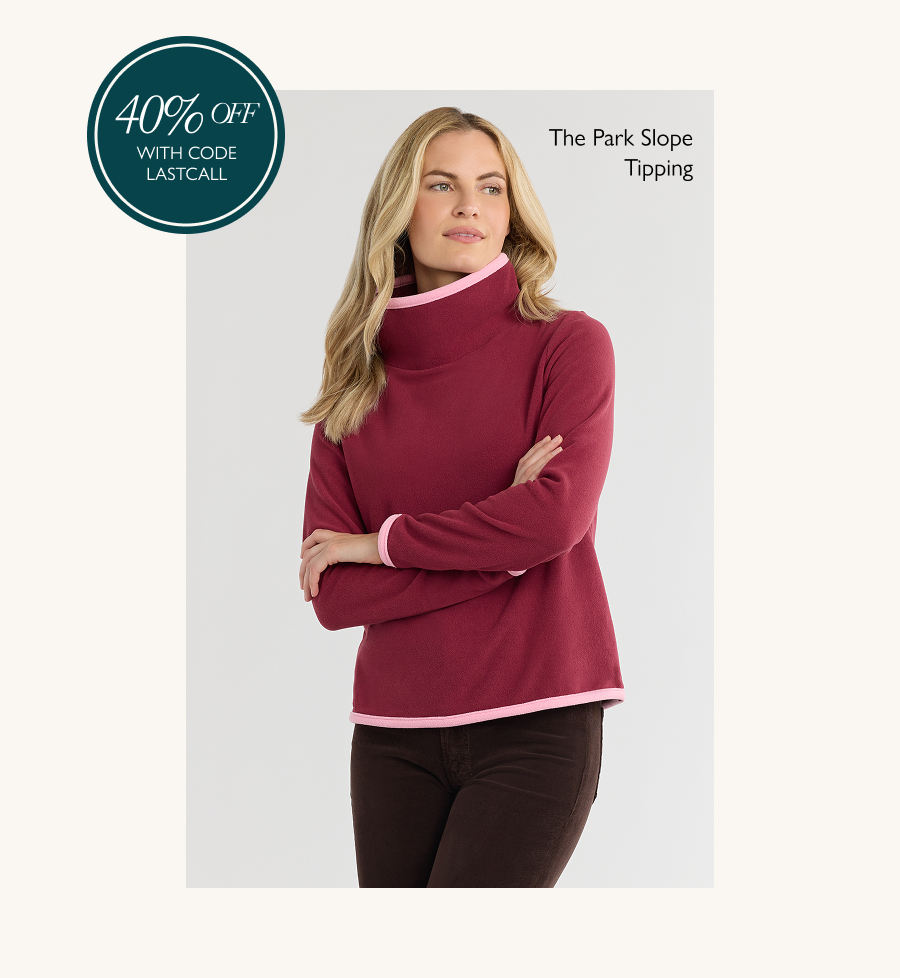 The Park Slope with Tipping in Terry Fleece (Burgundy/Prism Pink)