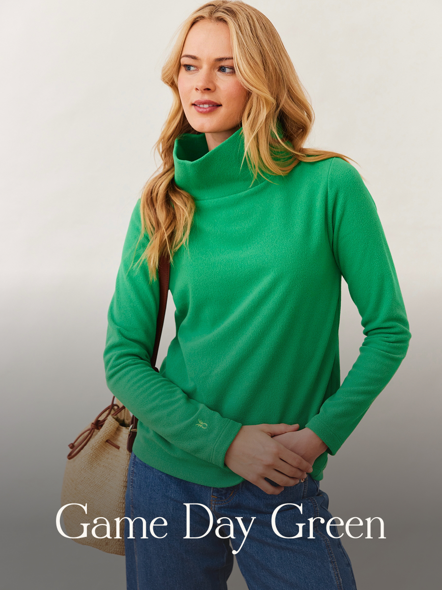 Game Day Green Ace Masters Weekend style with a color that captures that iconic Augusta tradition. Pair it with crisp white for tournament-ready style, whether you're watching from the fairway or your living room.   Founder's Circle? Here you come.  Shop the look