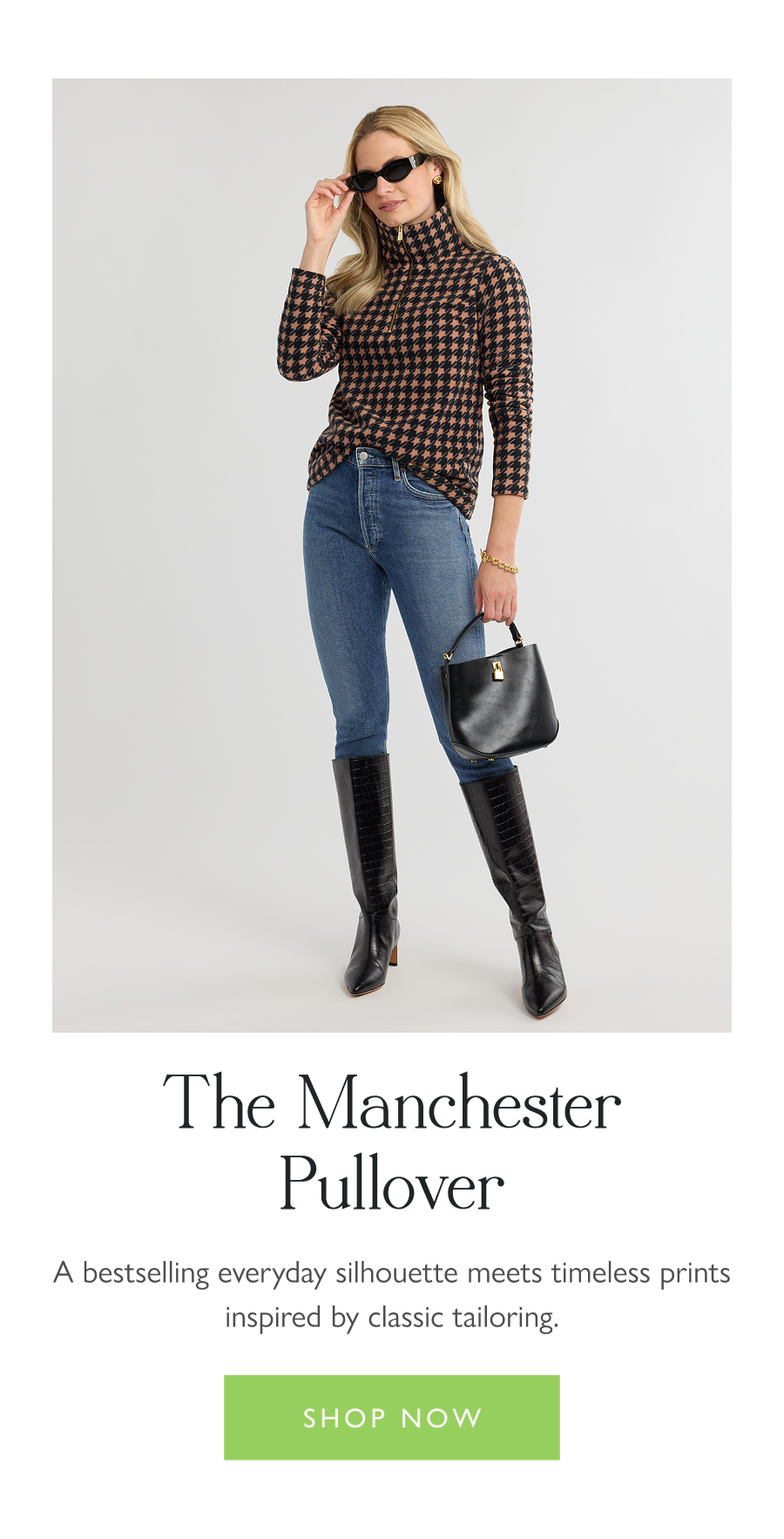 The Manchester Pullover A bestselling everyday silhouette meets timeless prints inspired by classic tailoring.  Shop now