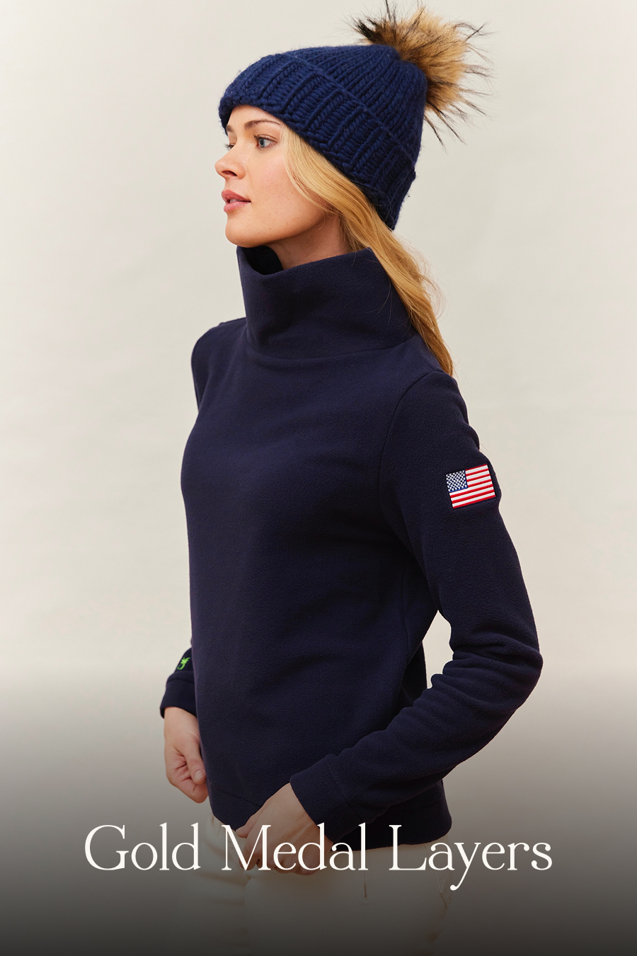 Gold Medal Layers Our Team USA-inspired collection celebrates the spirit of the games with pieces that deserve a moment on the podium. Wear them to cheer on your favorite athletes—then conquer your own events in 10/10 style.  Go for Gold