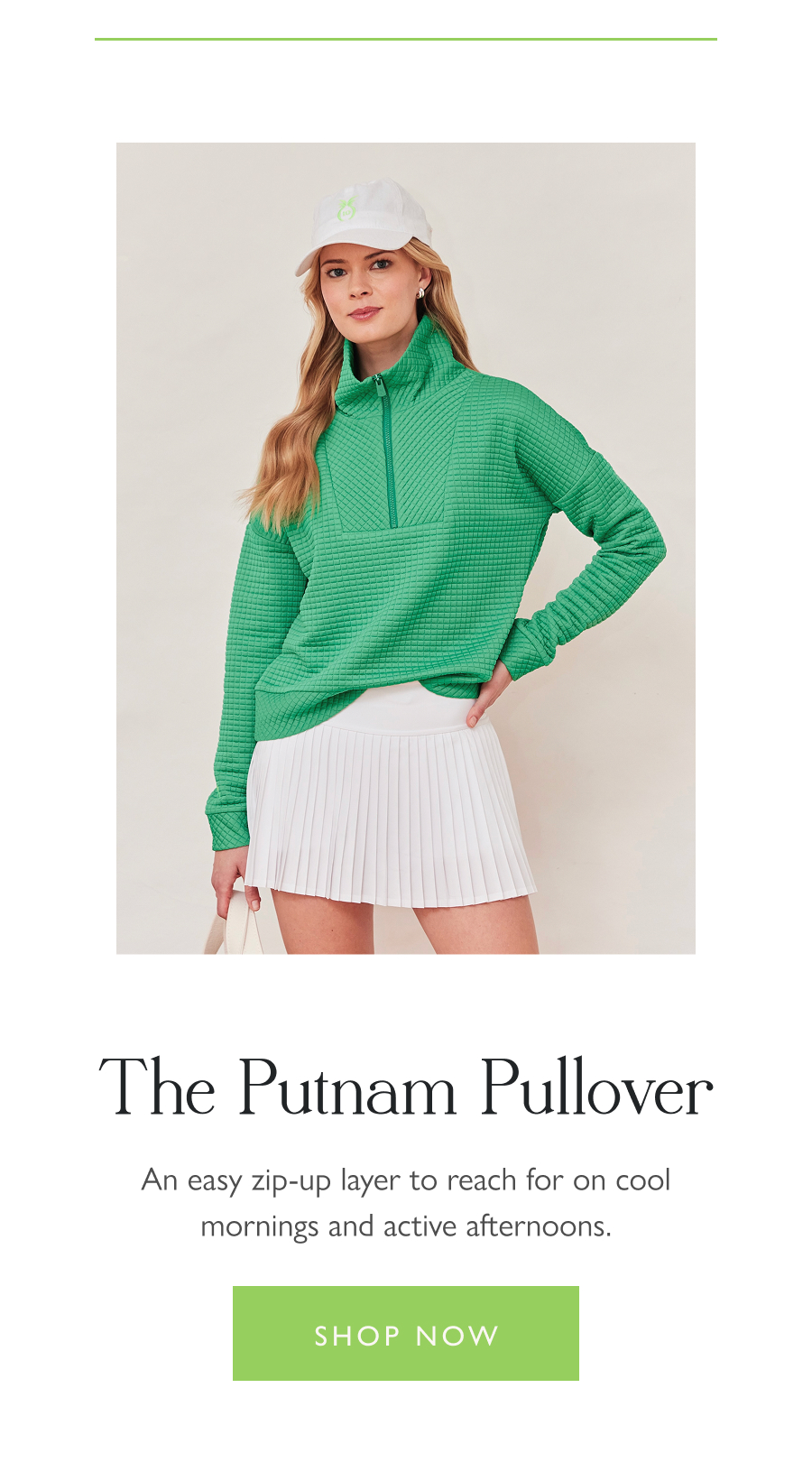 The Putnam Pullover An easy zip-up layer to reach for on cool mornings and active afternoons.  Shop now
