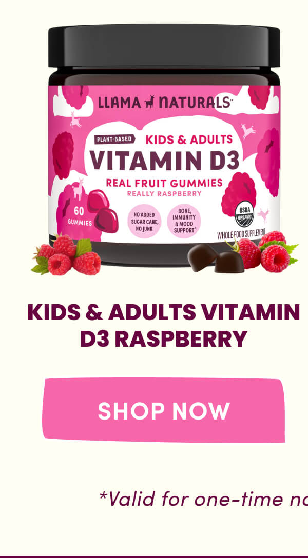 Kids & Adults Vitamin D3 Raspberry | [ Shop Now ] | *Valid for one-time non-bundle orders only
