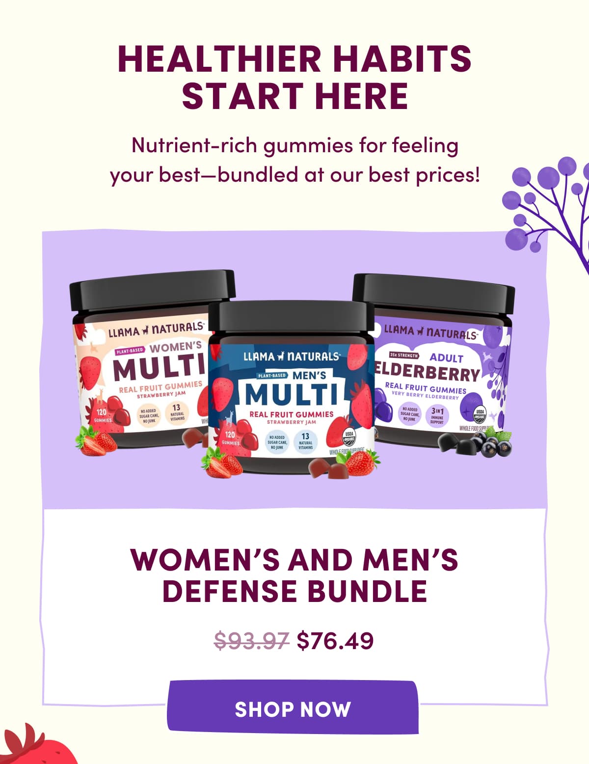 HEALTHIER HABITS START HERE | Nutrient-rich gummies for feeling your best—bundled at our best prices! | Women's and Men's Defense Bundle | SHOP NOW
