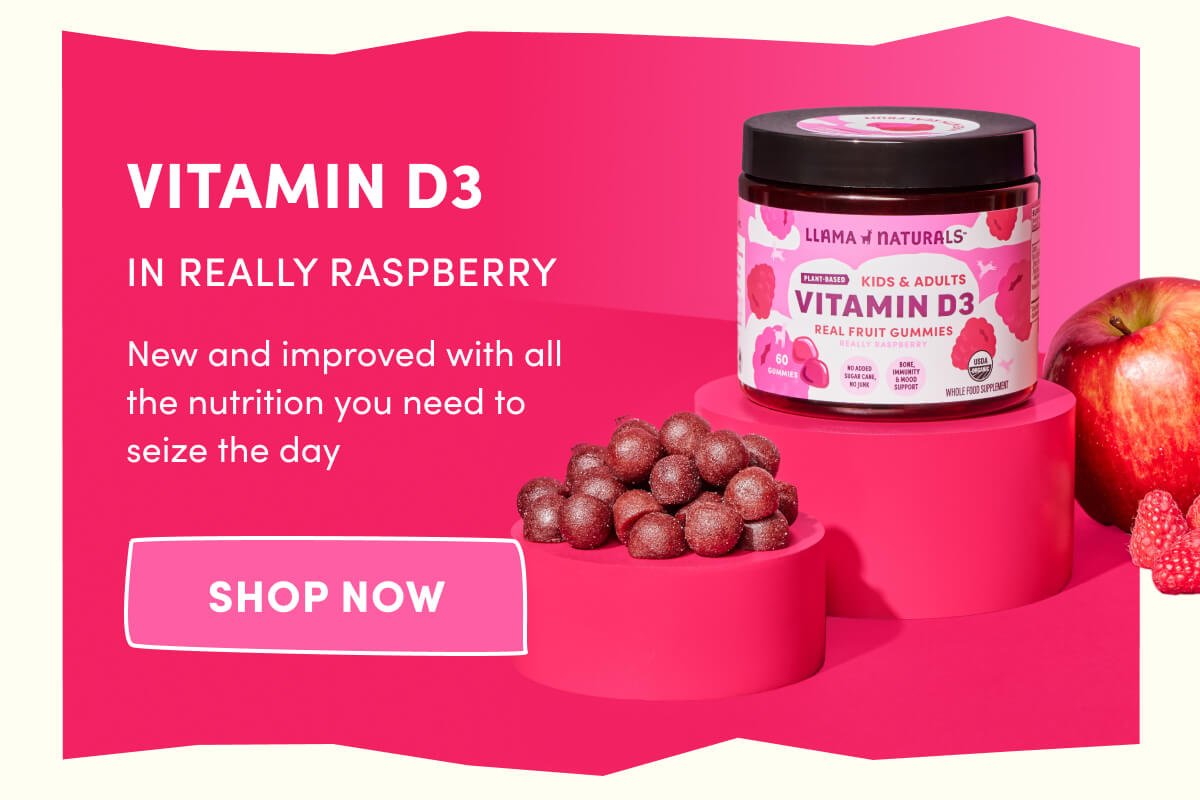VITAMIN D3 IN REALLY RASPBERRY | New and improved with all the nutrition you need to seize the day | [ SHOP NOW ]