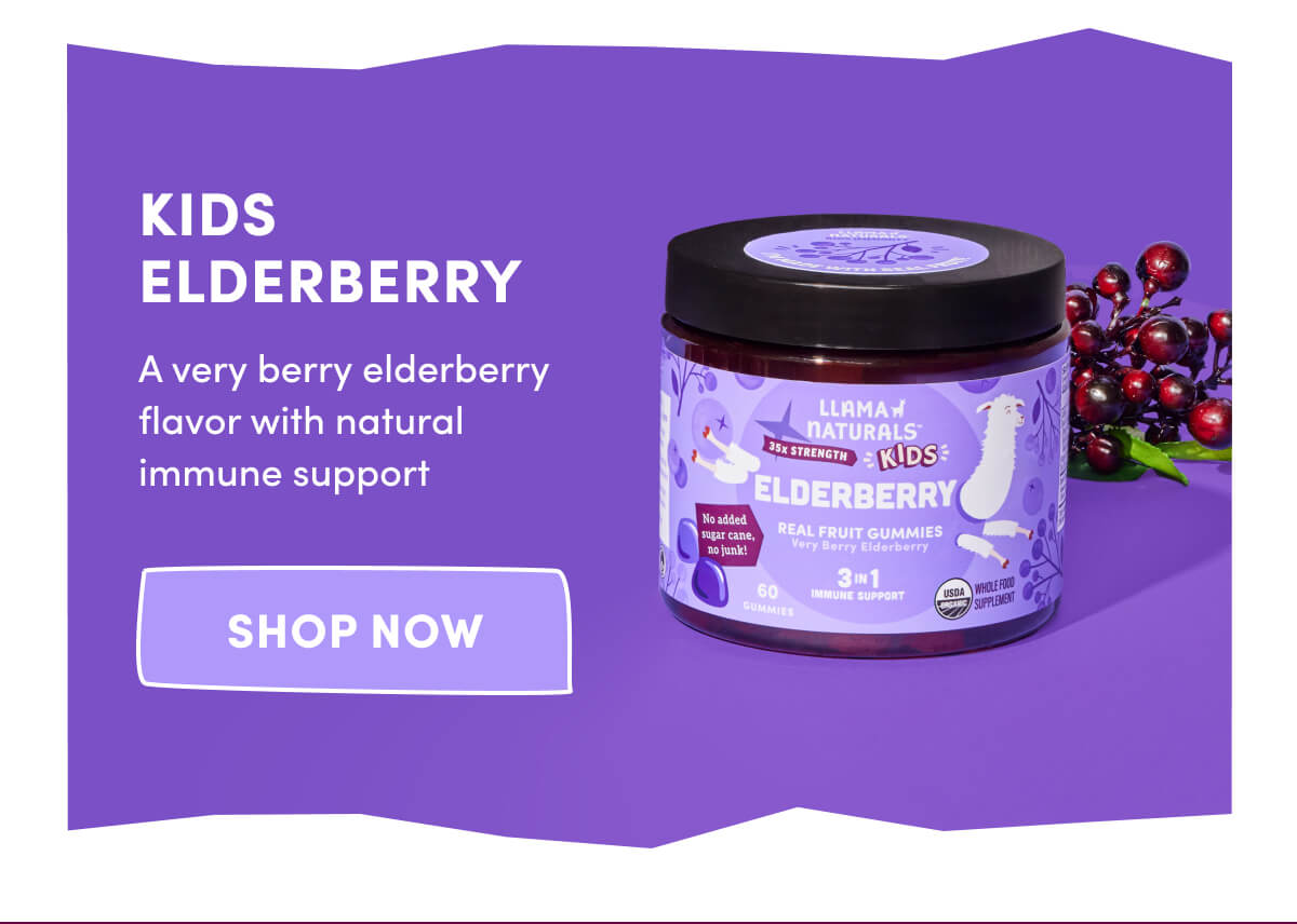 KIDS ELDERBERRY | A very berry elderberry flavor with natural immune support | [ SHOP NOW ]
