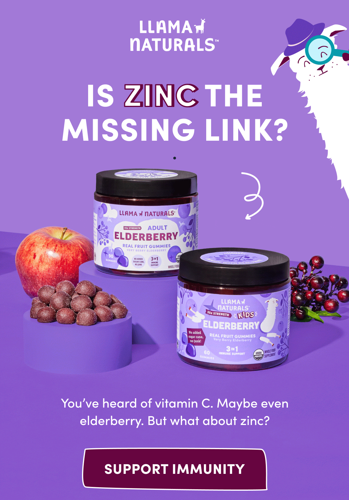 Llama Naturals | IS ZINC THE MISSING LINK? | You've heard of vitamin C. Maybe even elderberry. But what about zinc? | [ SUPPORT IMMUNITY ]
