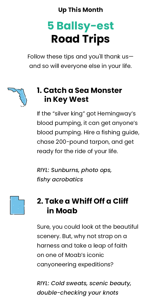Up This Month | 5 Ballsy-est Road Trips