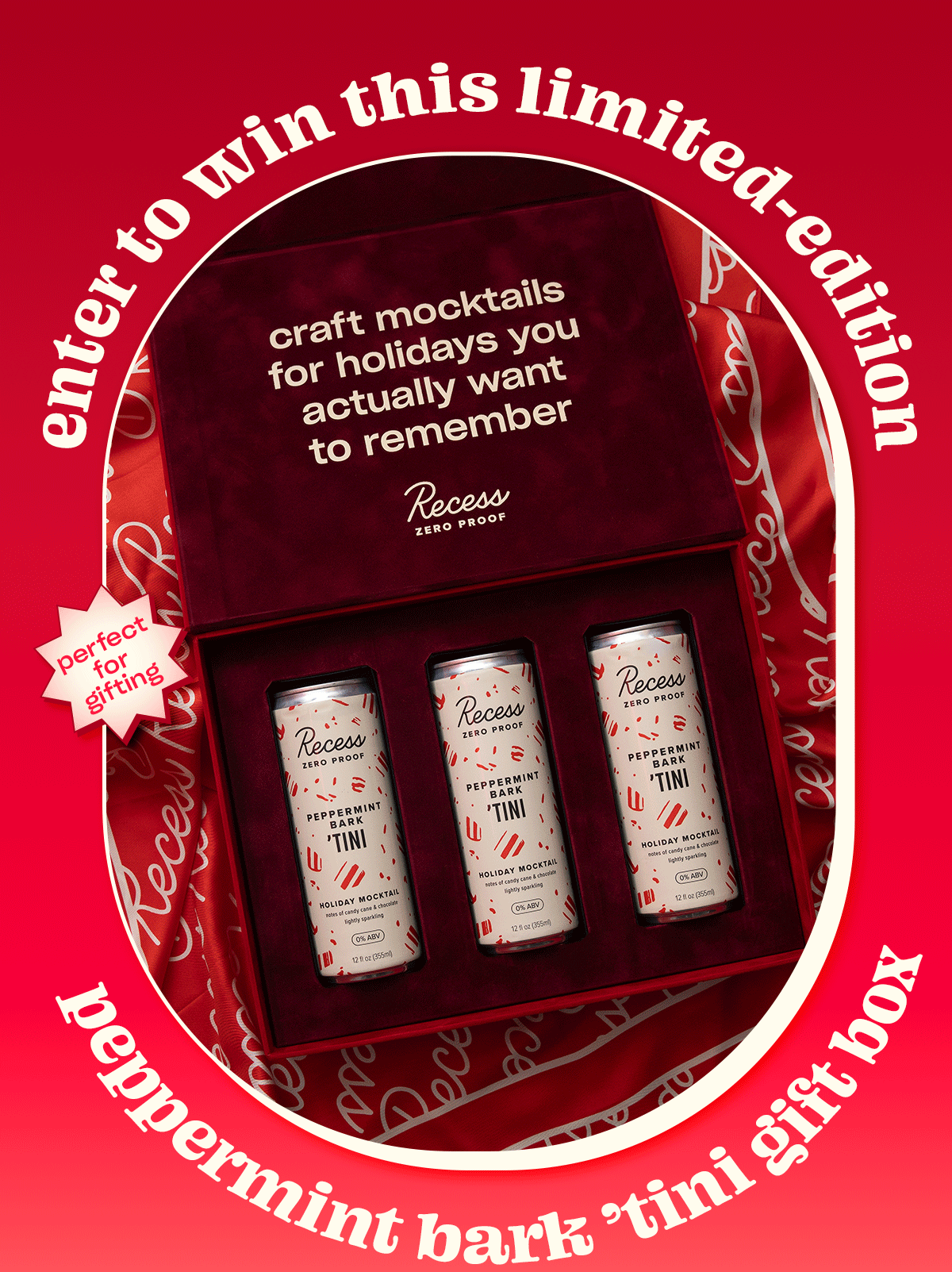 enter to win this limited-edition peppermint bark tini gift box