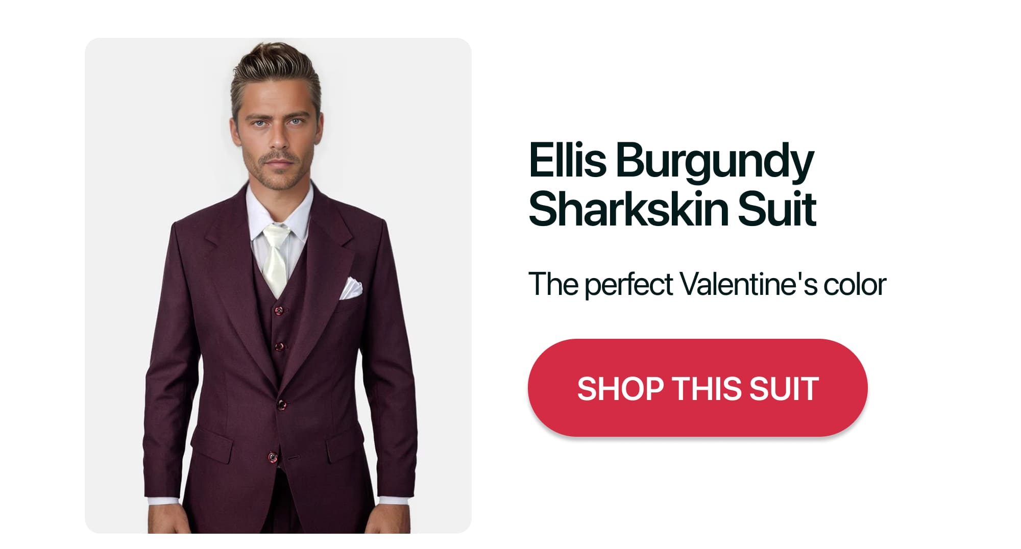 Ellis Burgundy Sharkskin Suit