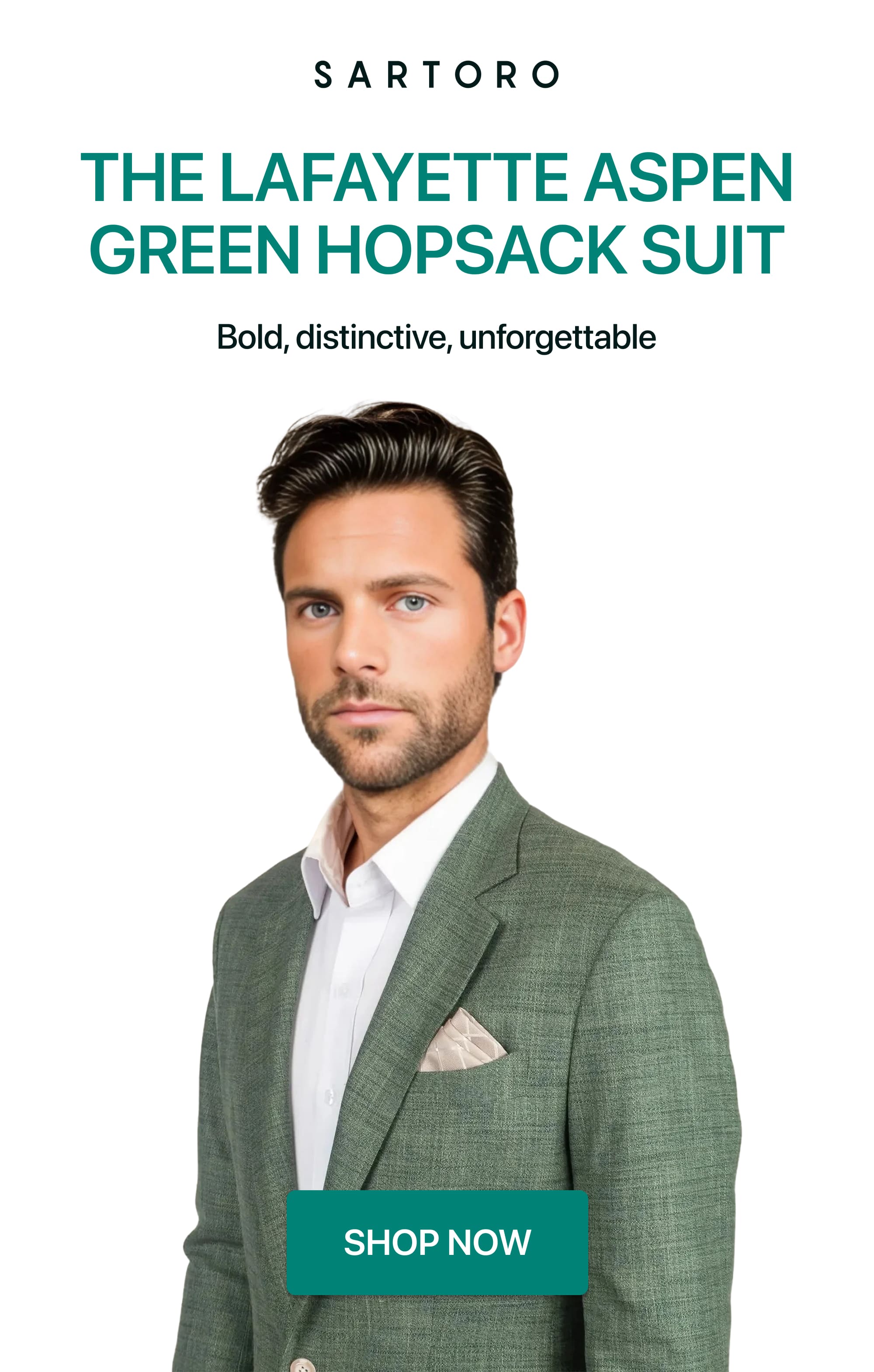 THE LAFAYETTE ASPEN GREEN HOPSACK SUIT