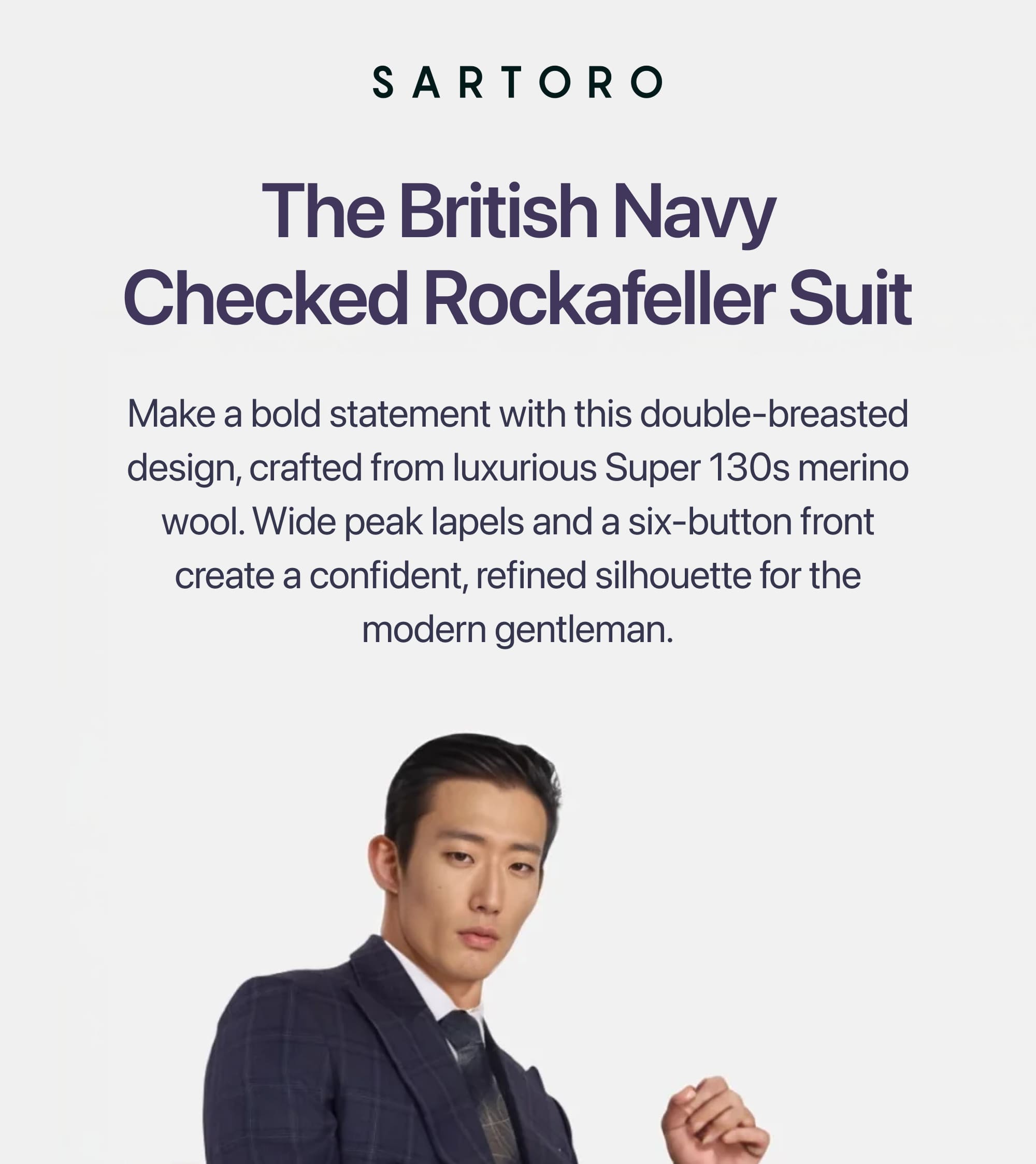 The British Navy Checked Rockafeller Suit