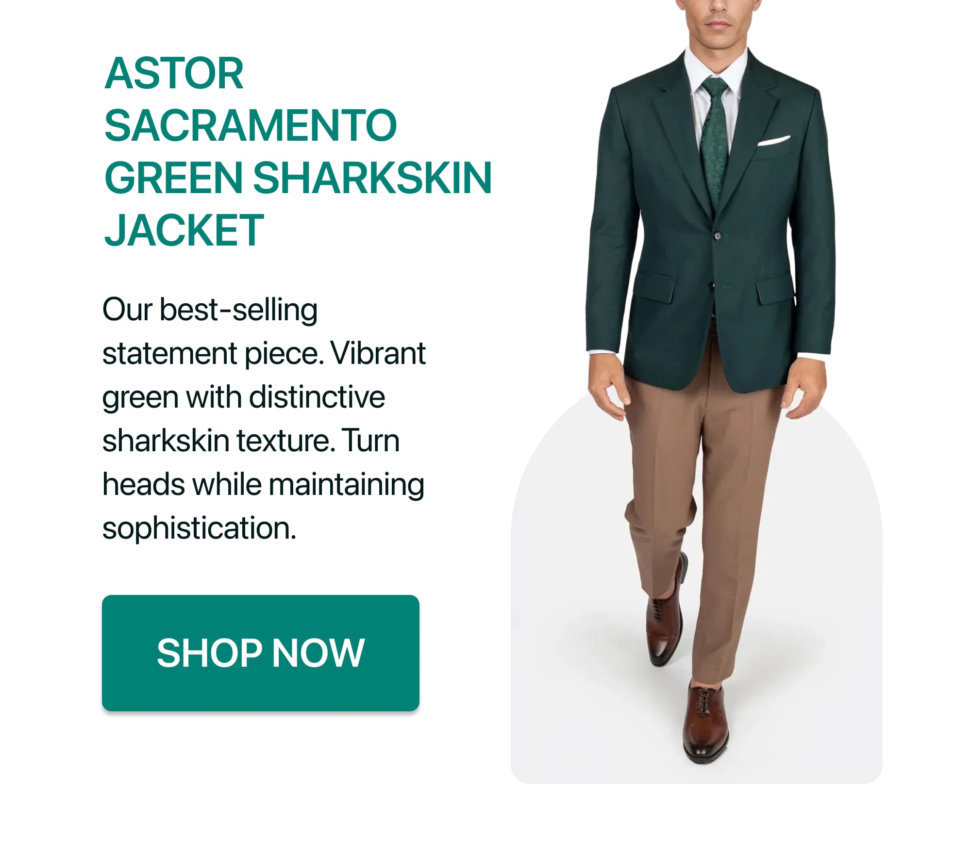 ASTOR SACRAMENTO GREEN SHARKSKIN JACKET