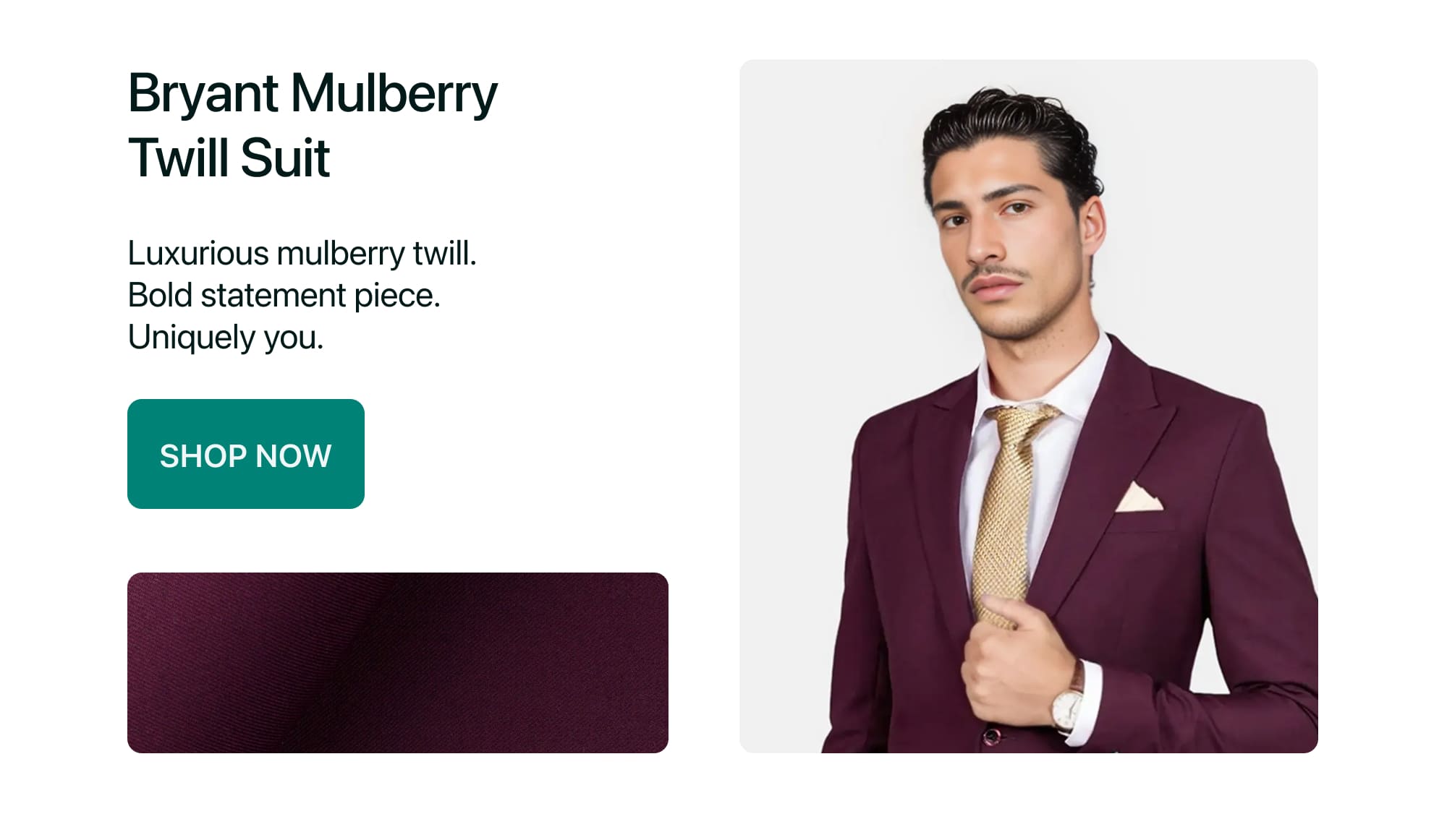 Bryant Mulberry Twill Suit