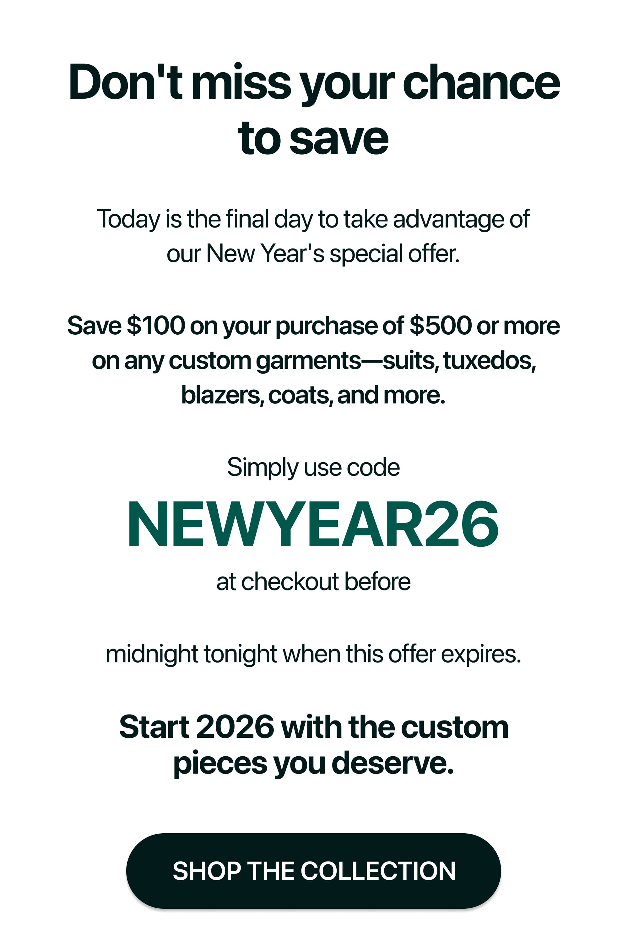 Use code: NEWYEAR26