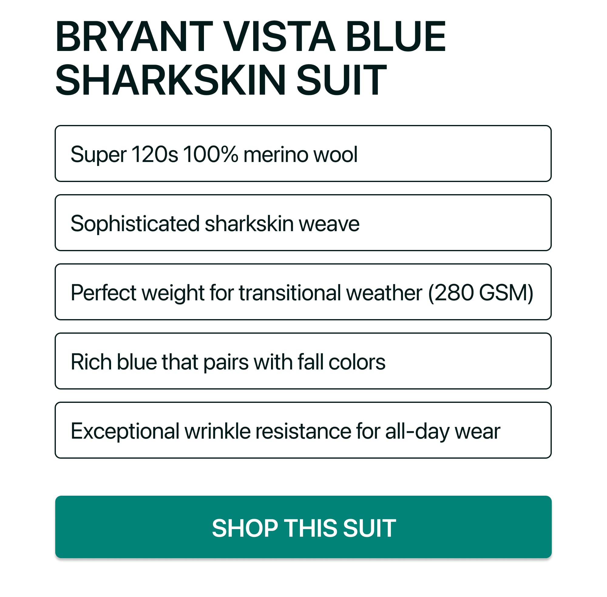 BRYANT VISTA BLUE SHARKSKIN SUIT