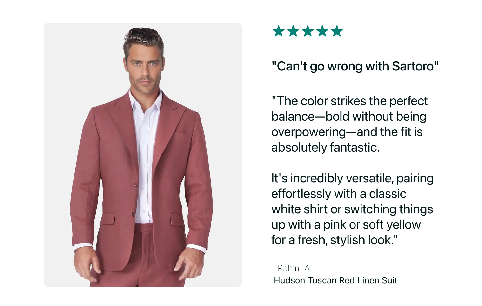 Hudson Tuscan Red Linen Suit