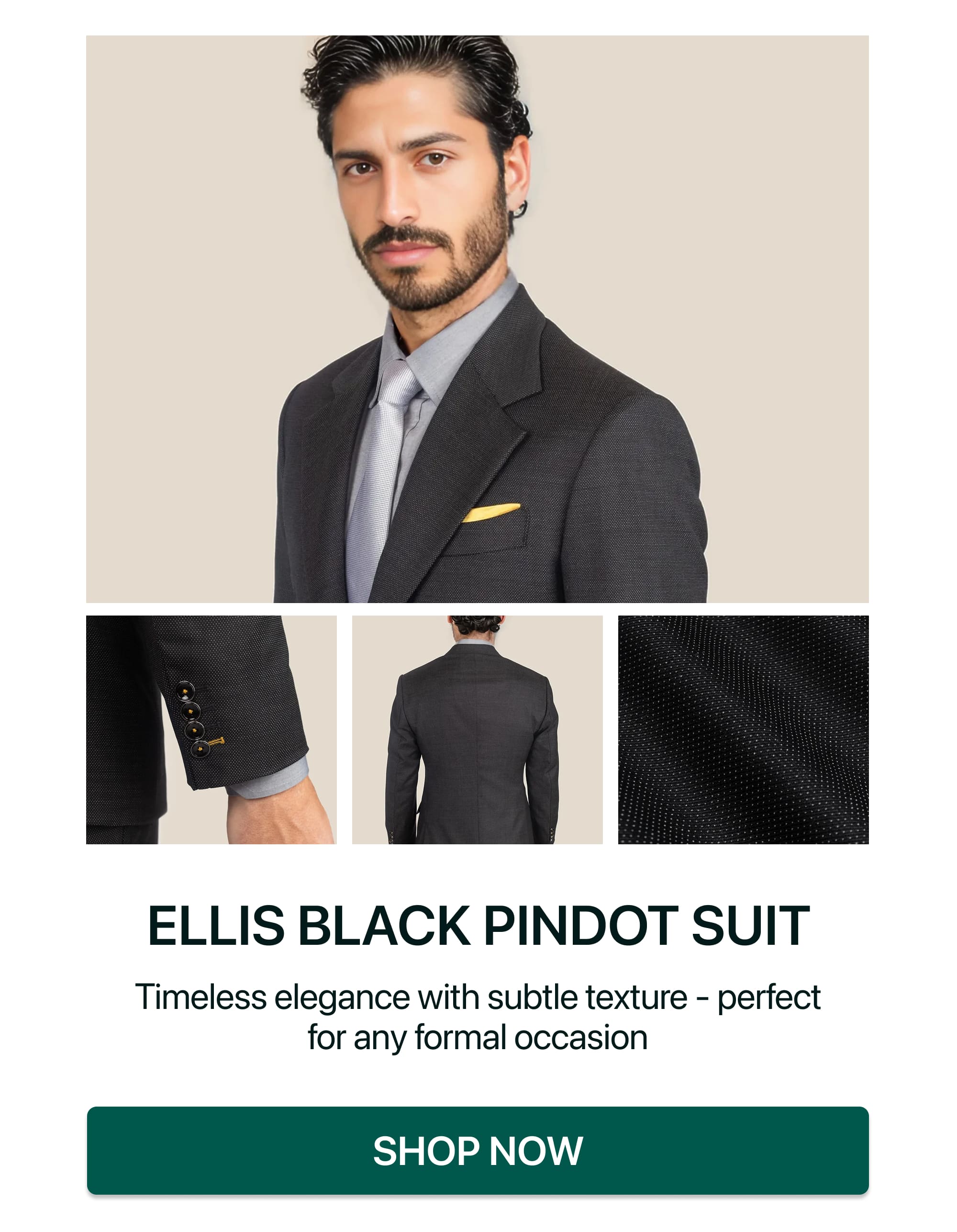 ELLIS BLACK PINDOT SUIT