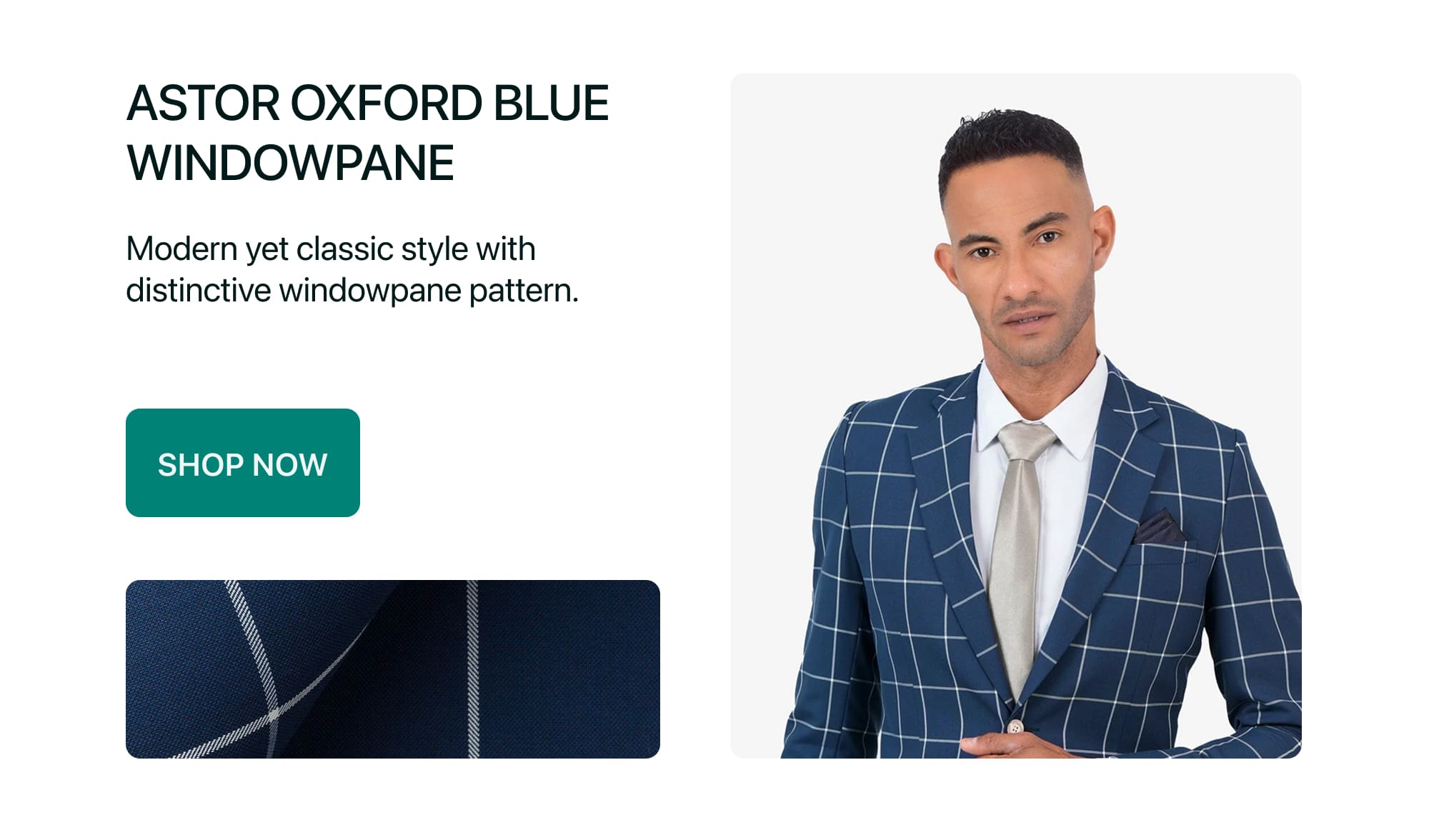 Astor Oxford Blue Windowpane Suit