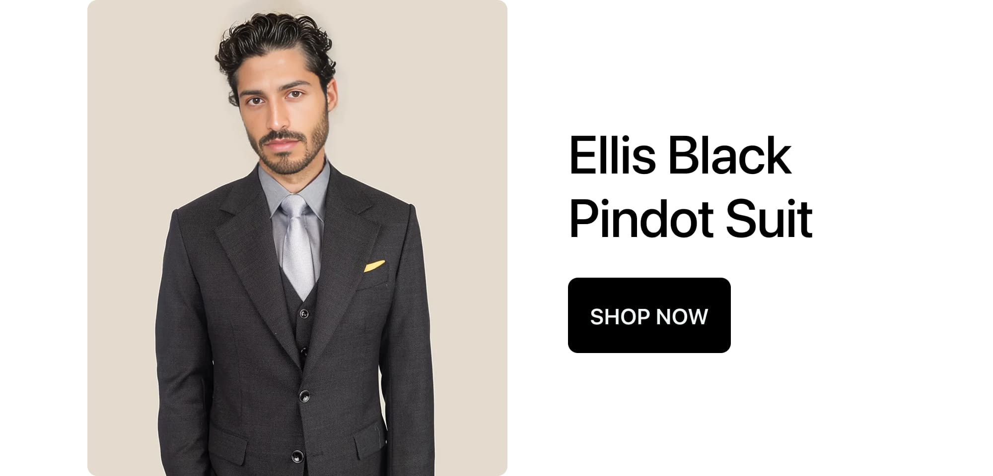 Ellis Black Pindot Suit