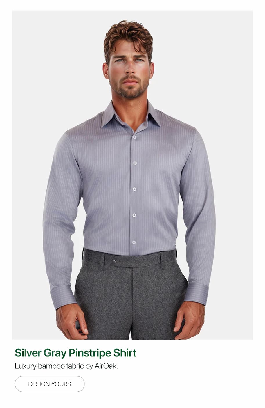 Silver Gray Pinstripe Shirt