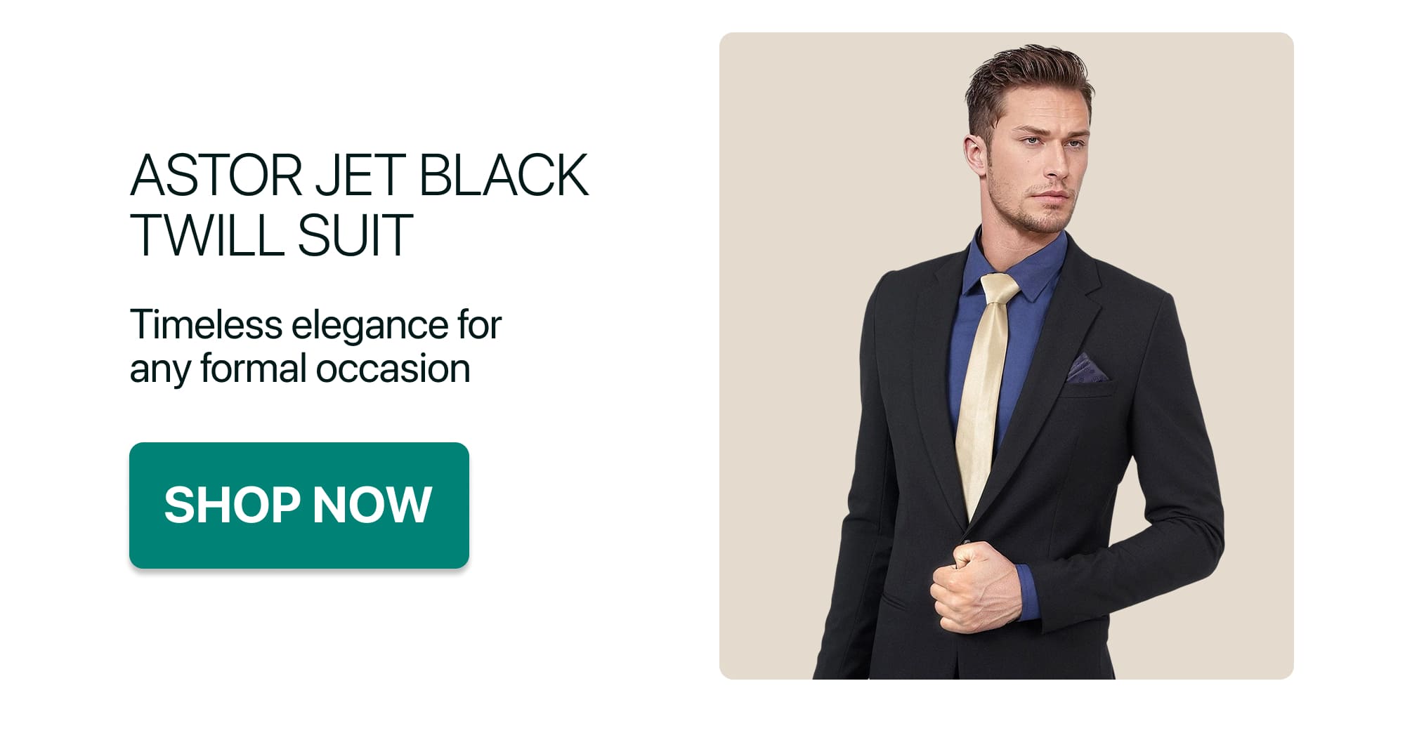 ASTOR JET BLACK TWILL SUIT