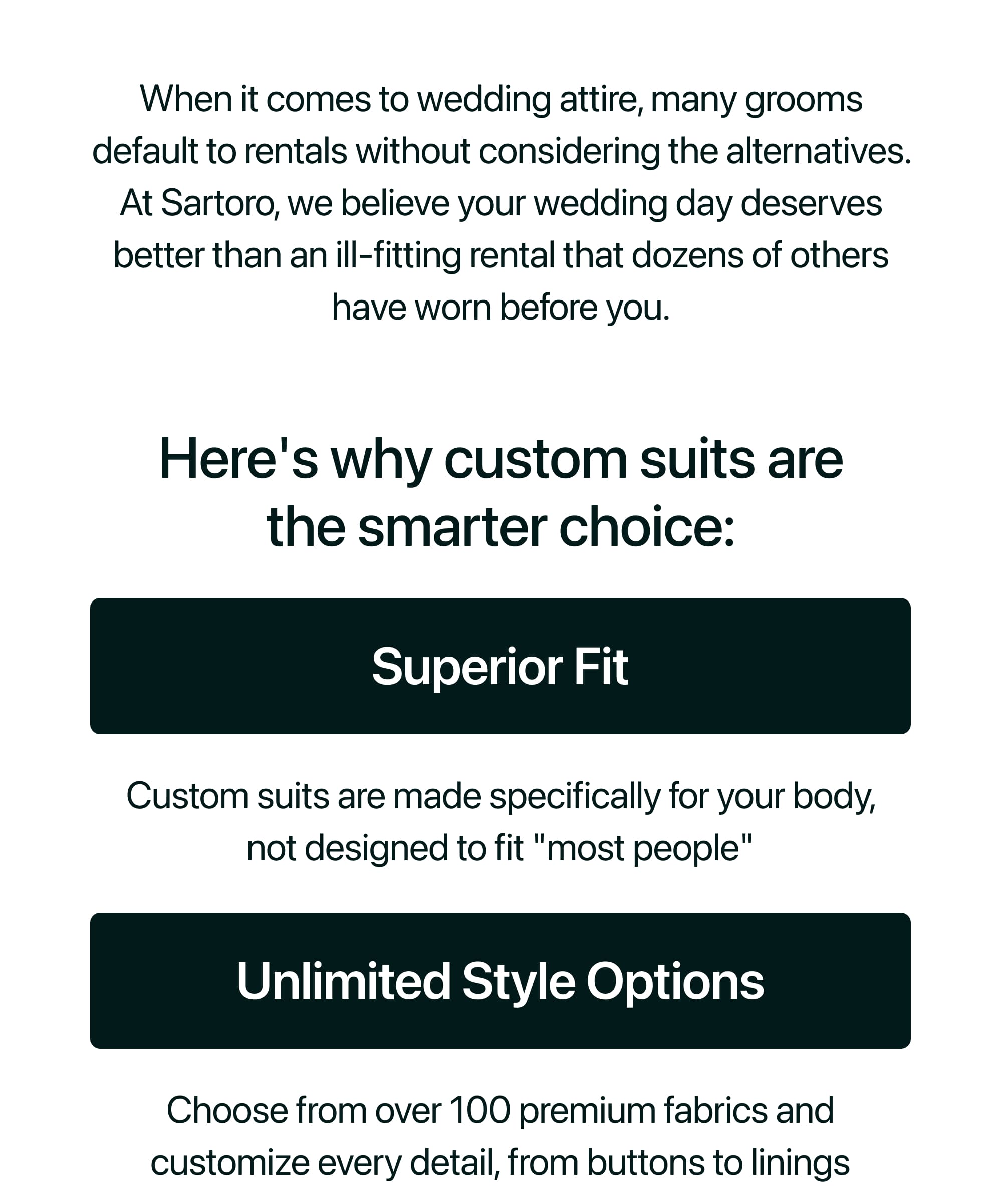 Here's why custom suits are the smarter choice: