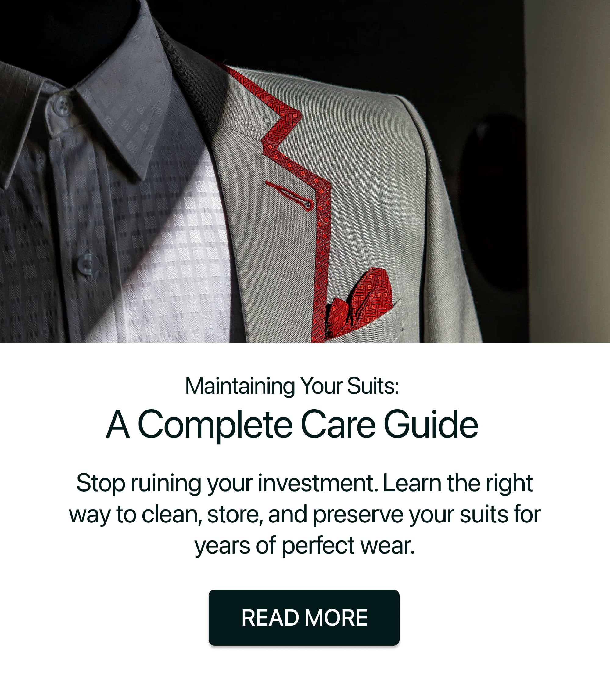 Maintaining Your Suits: A Complete Care Guide